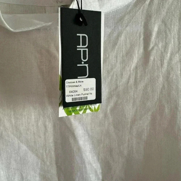 APNY WHITE LINEN FUNNEL NECK PULLOVER - Picture 10 of 12